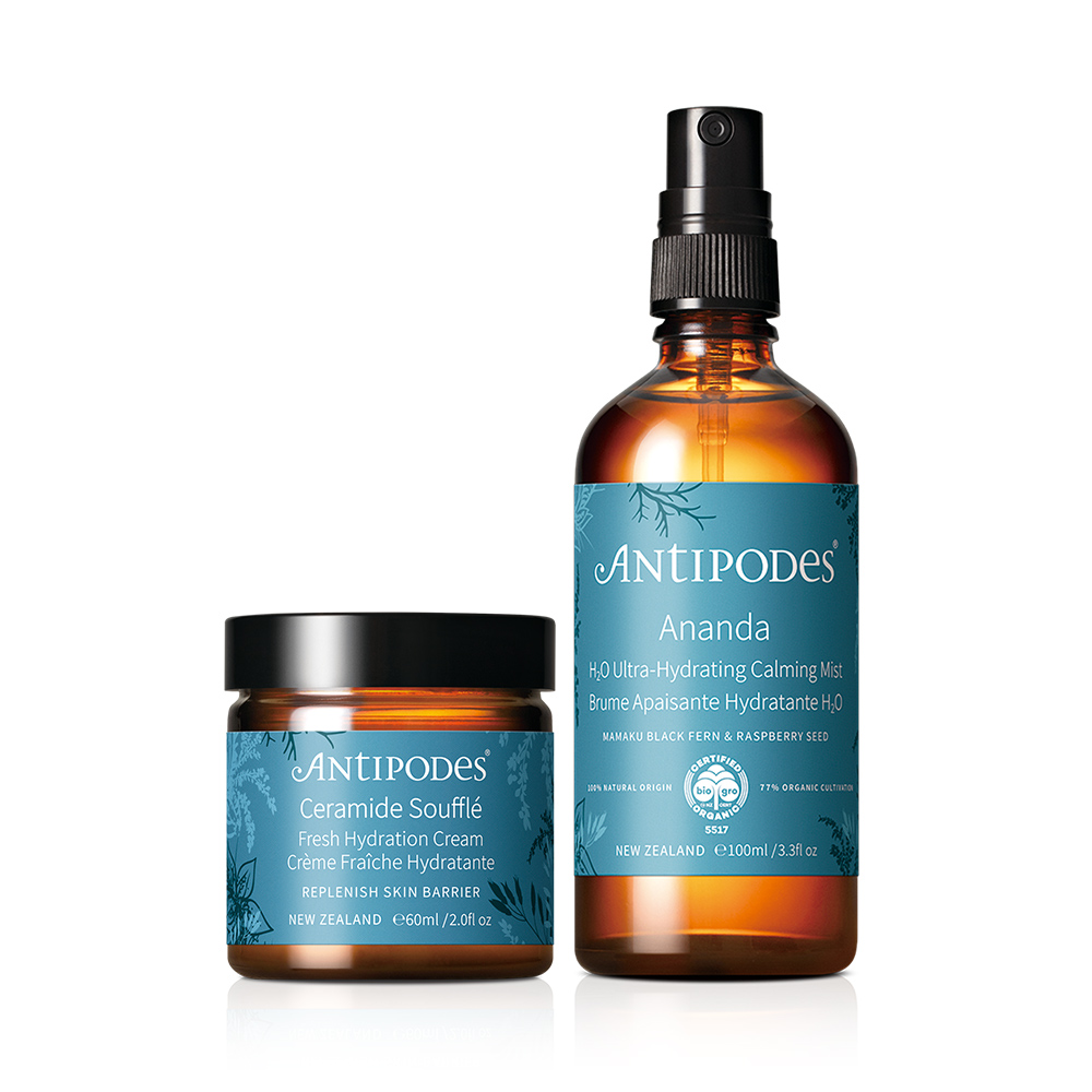 Jollyard 潔麗雅 Antipodes安緹芃 水潤修護組 (神經醯胺舒芙水潤霜 60ml +千年永泉修護化粧水100ml)